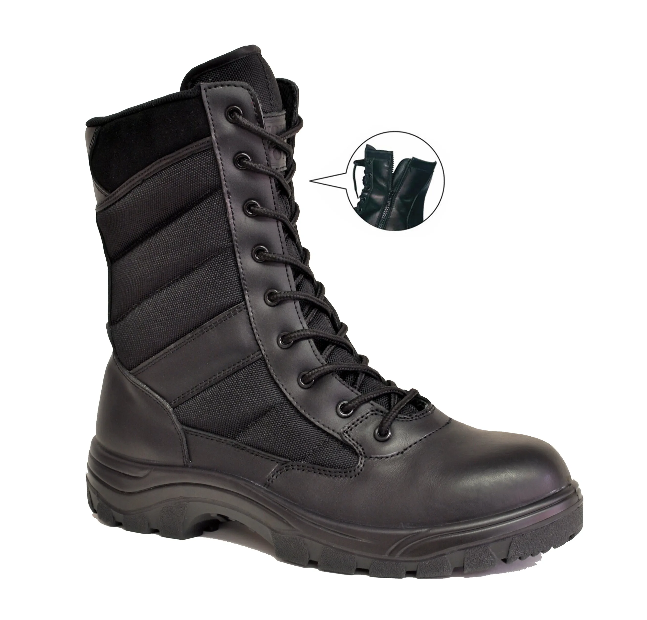 'Work Zone' Men's 8" Side Zip Tactical EH Soft Toe - Black