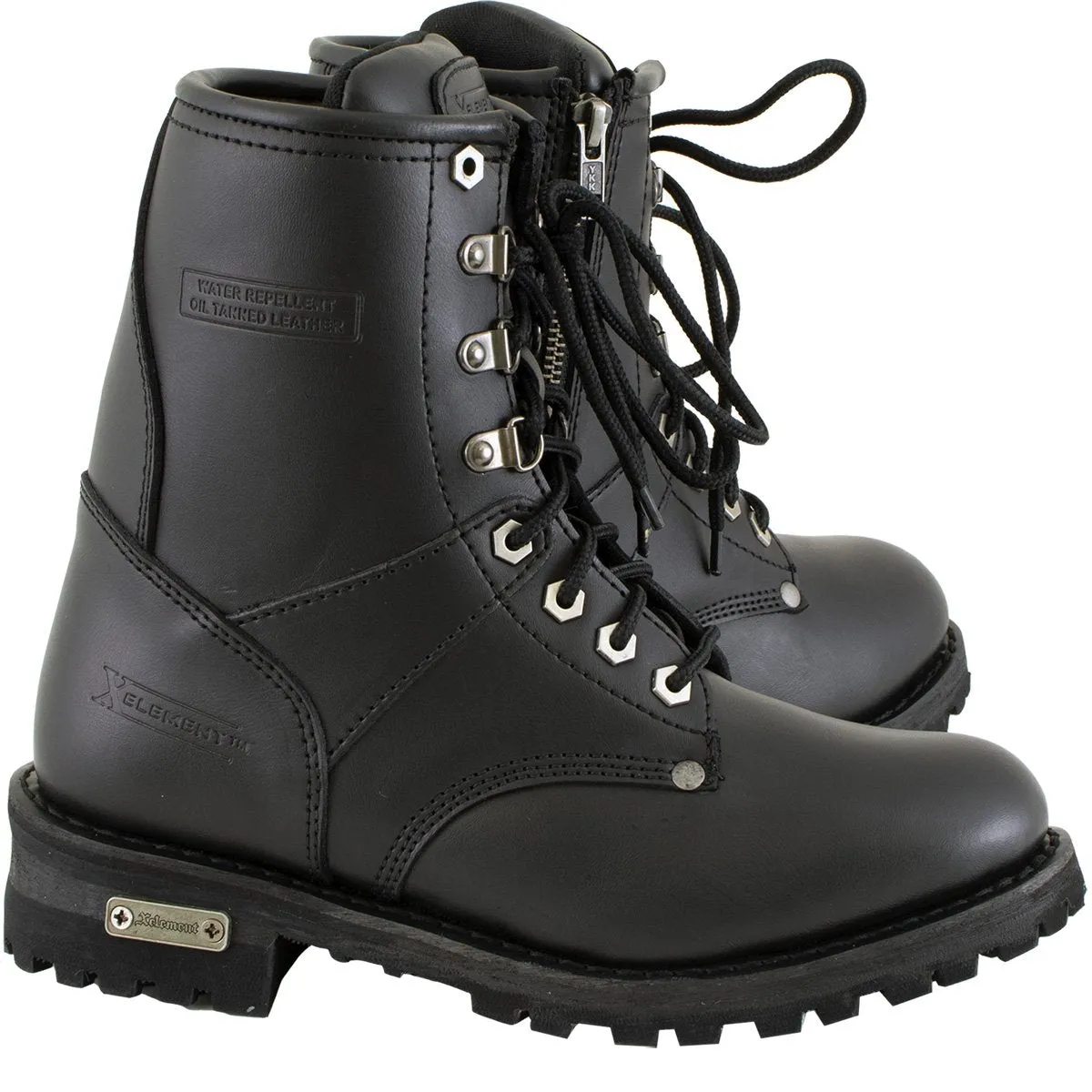 Xelement 2446 'Vigilant' Women's Black Logger Boots with Inside Zipper