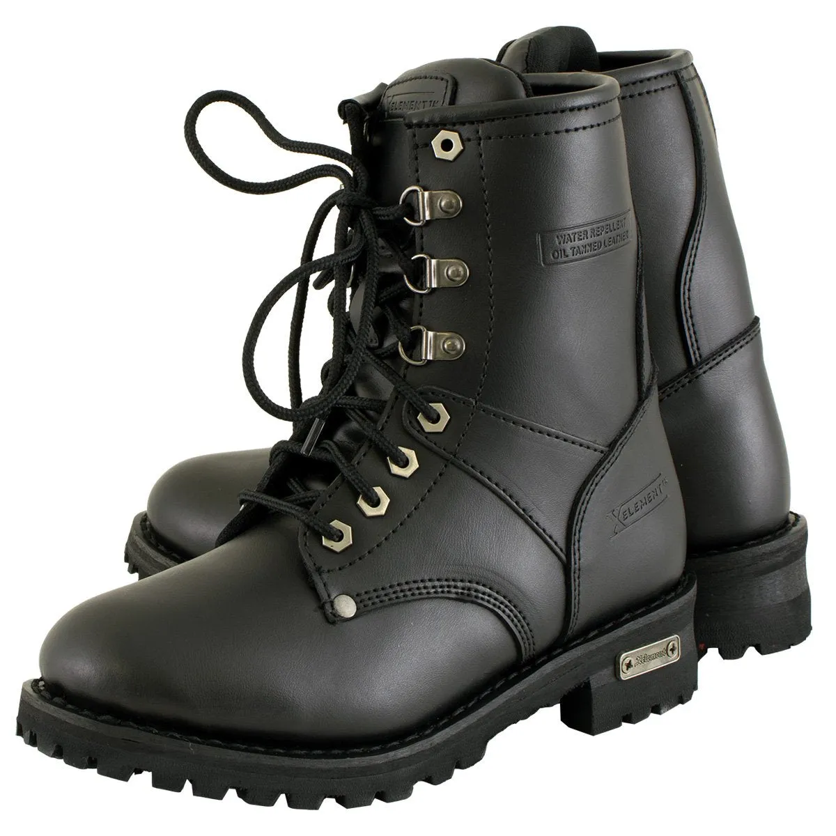 Xelement 2446 'Vigilant' Women's Black Logger Boots with Inside Zipper