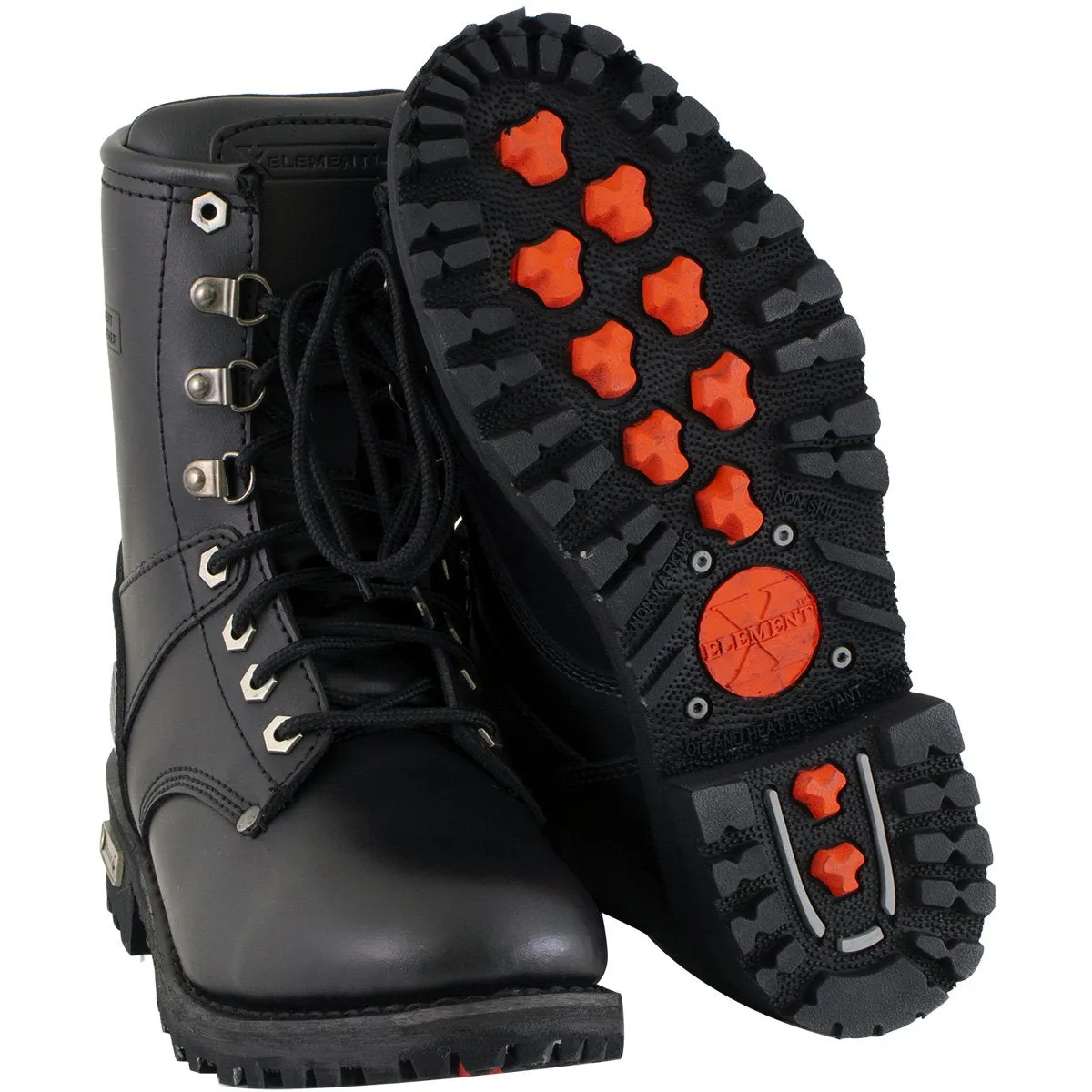 Xelement 2446 'Vigilant' Women's Black Logger Boots with Inside Zipper