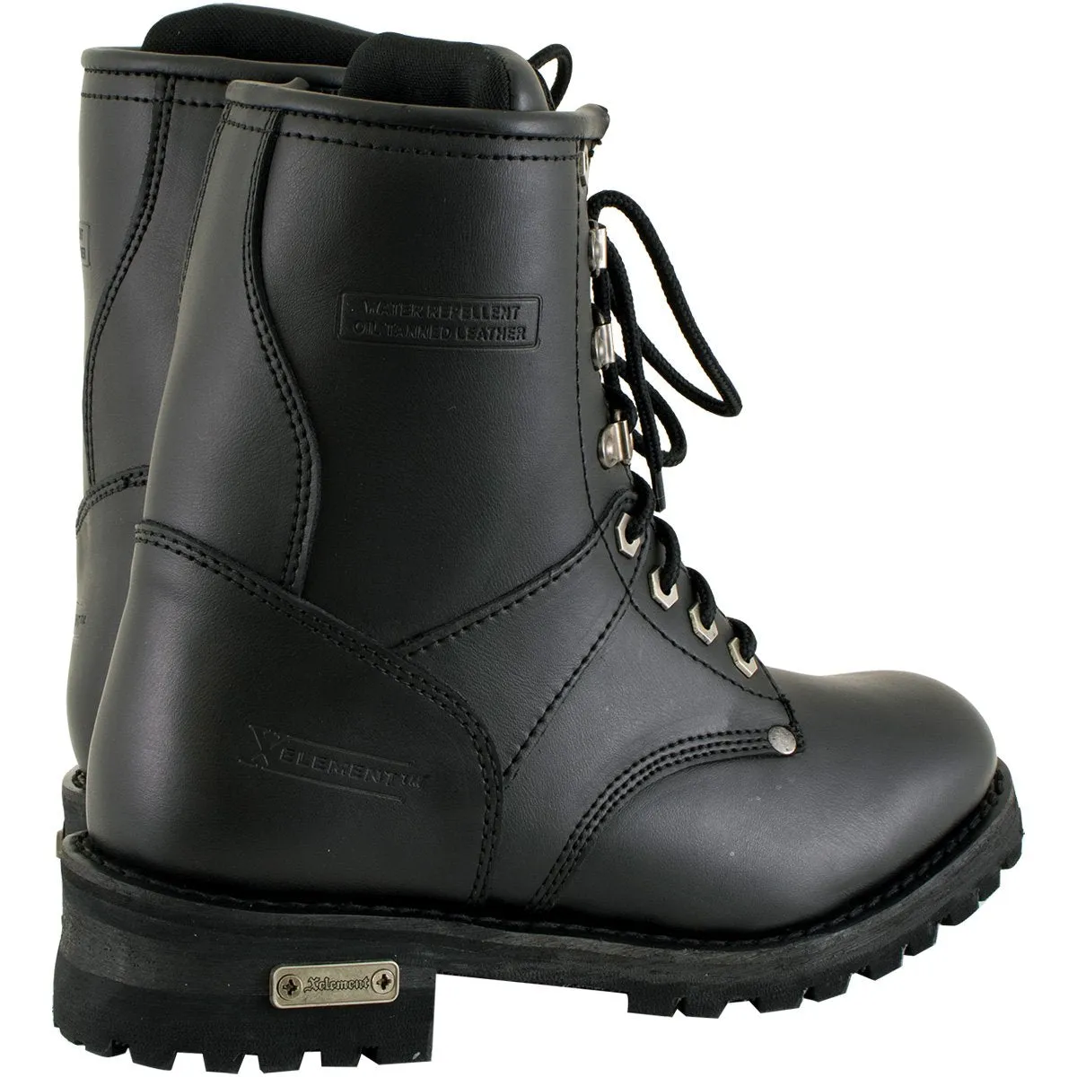 Xelement 2446 'Vigilant' Women's Black Logger Boots with Inside Zipper